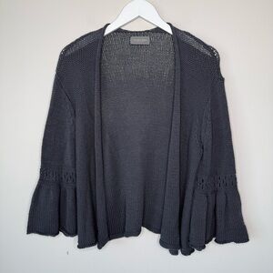 Wooden Ships | Navy Blue Open Front Flounce Sleeve Cardigan Size M/L